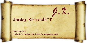 Janky Kristóf névjegykártya