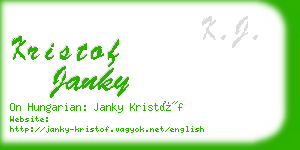 kristof janky business card